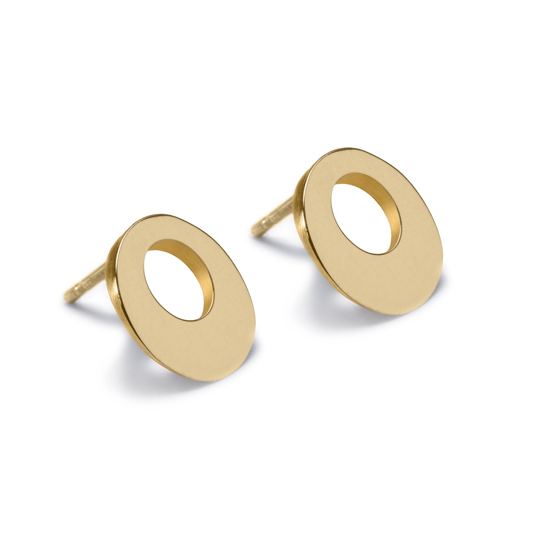 Circle of Dreams Gold Stud Earrings. Unique designer jewellery handcrafted in Ireland.