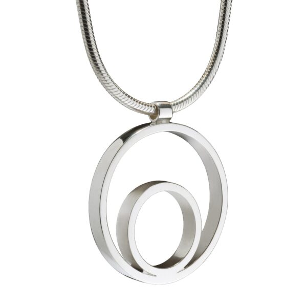 Circles Large Silver Pendant. Unique designer jewellery handcrafted in Ireland.